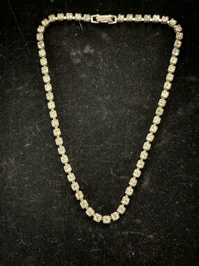 1670 Coro Silver-Tone Crystal Tennis Necklace